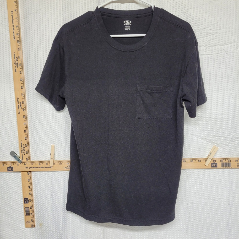 Athletic Works Mens Small Black Short Sleeve Pocket T-Shirt RN52469